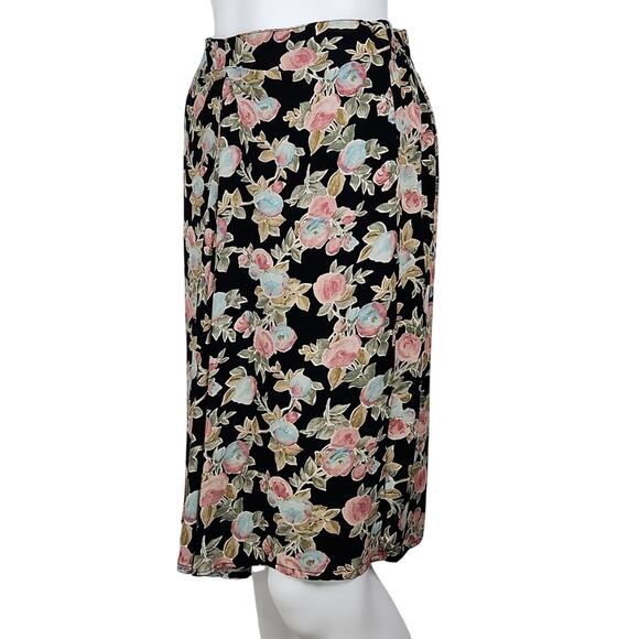 Vintage Carole Little Knee Length Rayon Skirt Size 6 Small - Picture 2 of 8